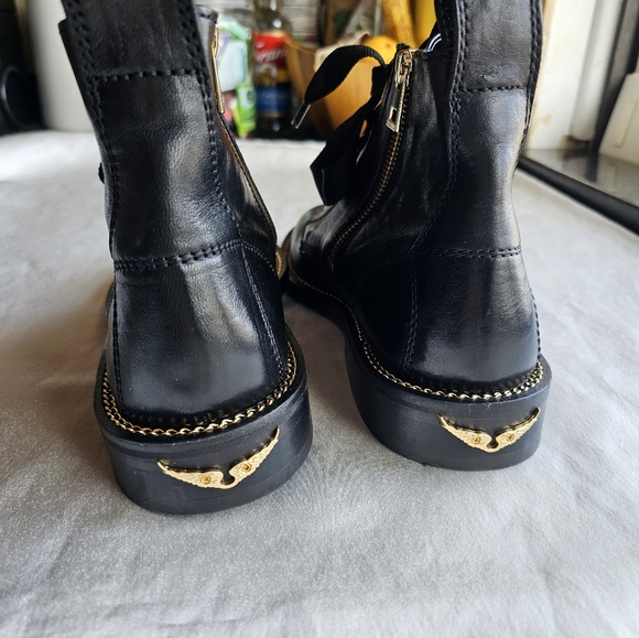 Zadig & Voltaire Laureen Jumbo-Lace Leather Zip Boots Sz EU40/US10 - Picture 15 of 15